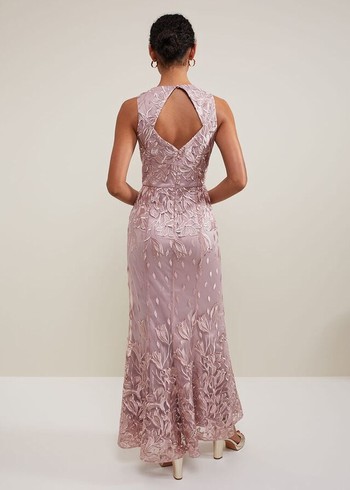 Phase Eight Jaclyn Embroidered Dress Pink Australia | OW3967421